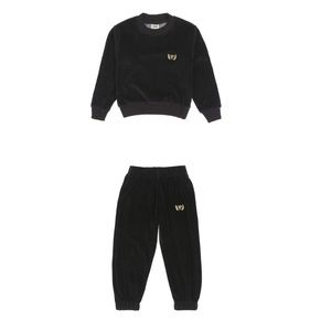 Kids supply calabasas black velour suit